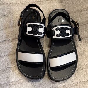 CELINE // BLACK & WHITE SANDALS